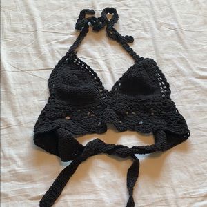 Black crochet top